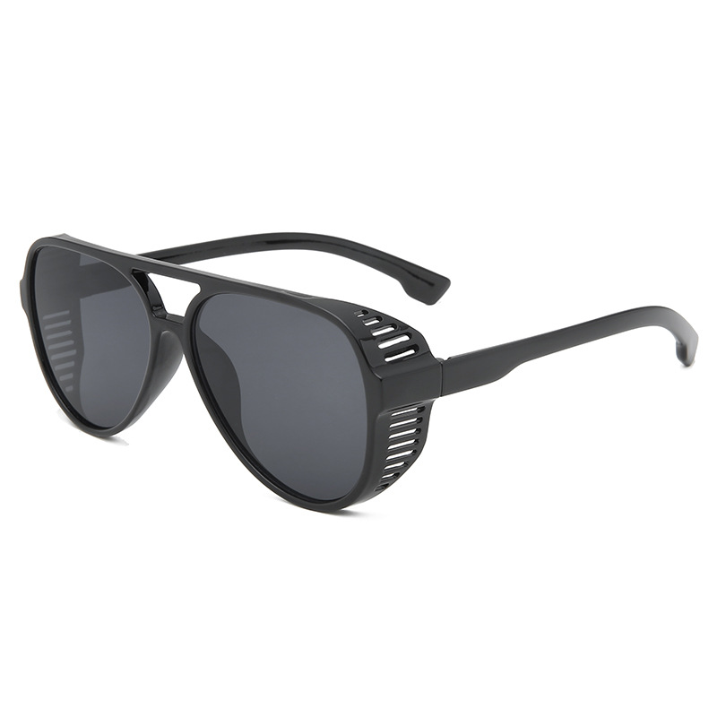 Punk fashion sunglasses, personalized sunglasses, double beam glasses, dazzling reflections_voghion.com