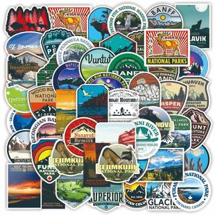 50 Sheets of Canada National Park Waterproof stickers, Tablet, Mobile Phone, Water Cup, Stationery, Suitcase Decoration stickers