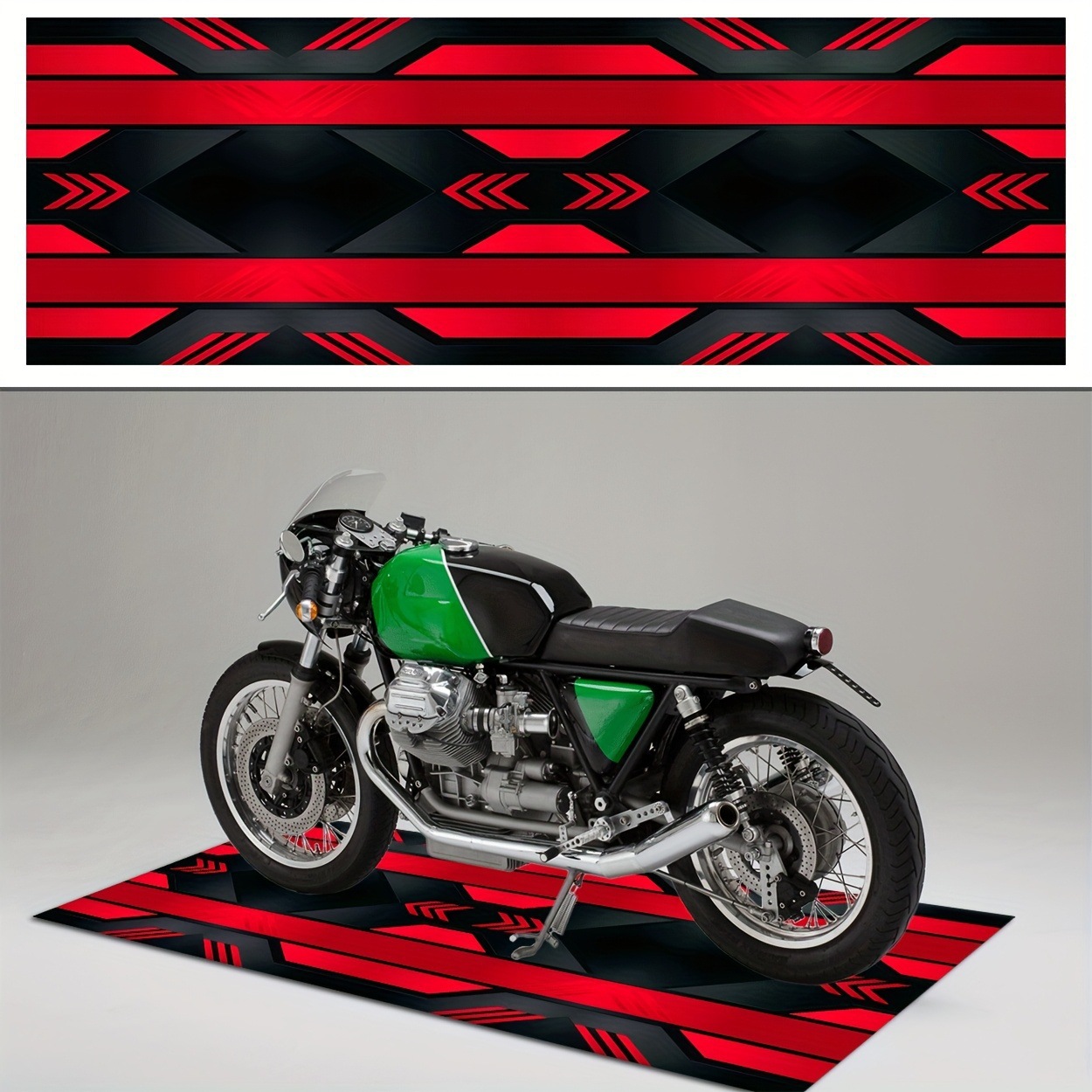 Cross-border Amazon Harley motorcycle mat, wear-resistant and easy to maintain, crystal velvet floor mat, motorcycle display long mat