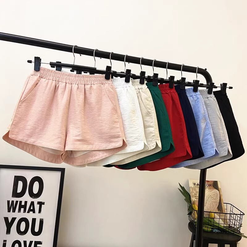 White Flash Split Casual Shorts Women's Summer High Waist A- shaped Wide-leg Three-point Pants Slimming Straight Hot Pants for Home