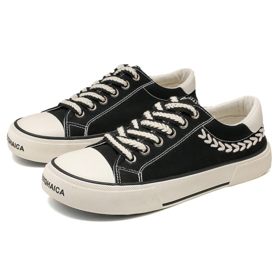 New skewed mango canvas shoes men's South Korea ulzzang lace-up versatile sports board shoes low top men's shoes 1382