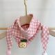 Spring and Autumn Thin Baby Spring Scarf Pure Cotton Plaid Decorative Scarf Cartoon Neck Protection Scarf for Boys and Girls