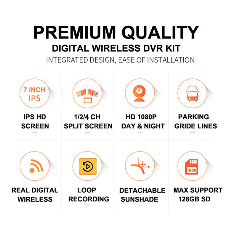 12-24V Wide Voltage 2.4g Digital Wireless Image High-Definition Ahd1080P Monitoring Truck Driving Recorder