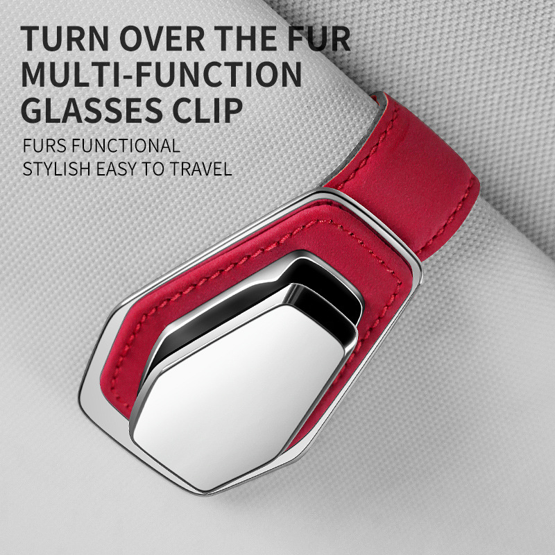 Car suede glasses clip universal hardware car inner glasses clip ticket clip export popular products multi-color