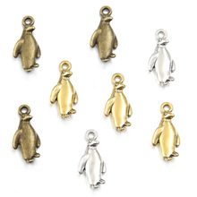 3色复古可爱企鹅吊坠10*23mm爆款diy合金 手工项链饰品动物小配件