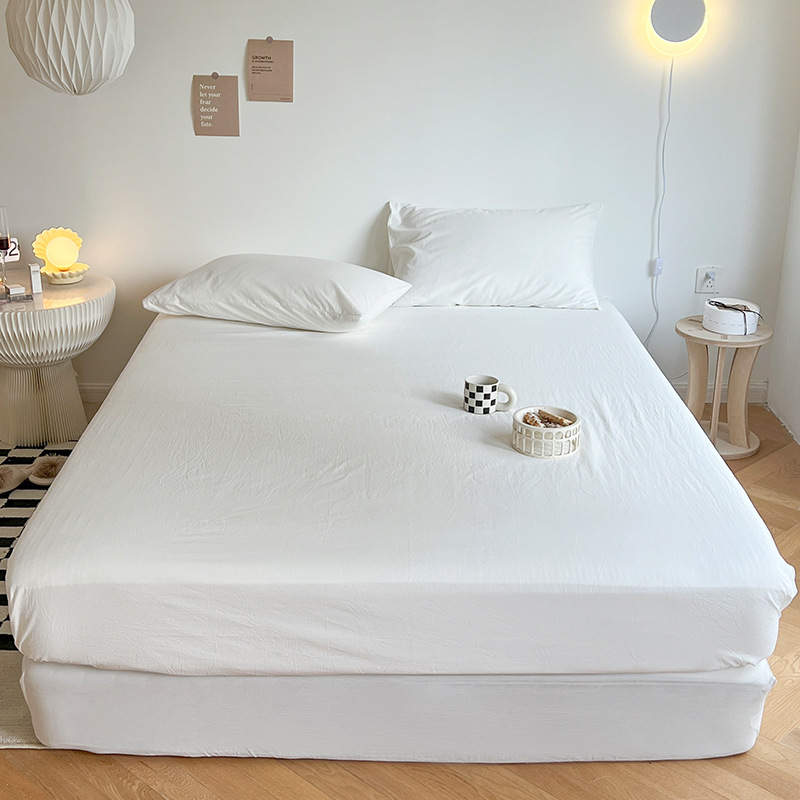 Cubierta de cama de algodón lavado de algodón de clase A, cubierta protectora de colchón de verano de una sola pieza, sábana todo incluido, fijación antideslizante