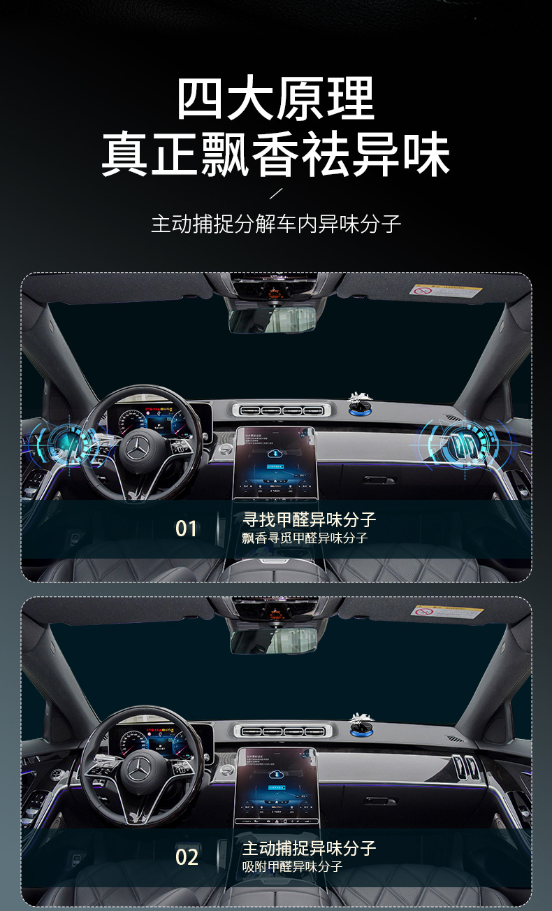 Car aromatherapy upgraded version of combat aircraft ornaments car perfume center console high-grade rotating solar decoration
