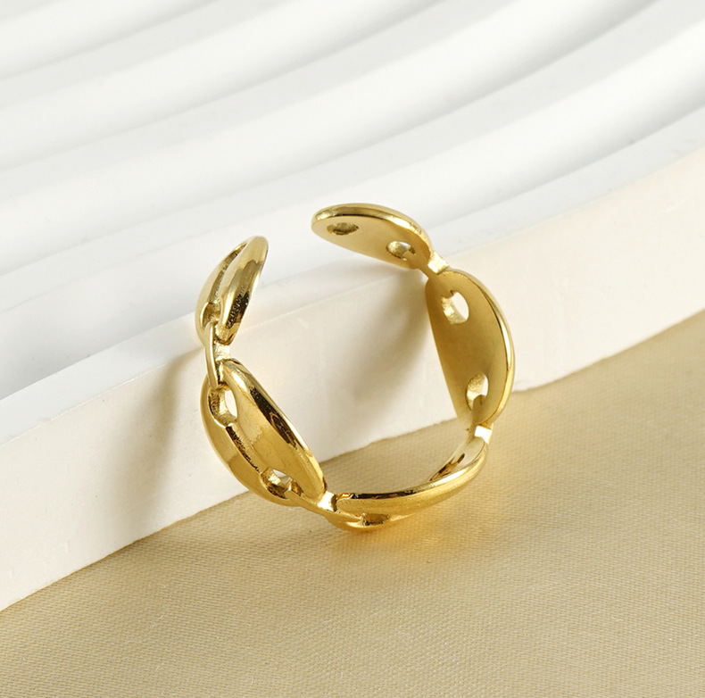 Geometric Pattern Women'S Gender Wholesale Jewelry Fashion Geometric 304 Stainless Steel 18K Gold Plated Plating Stainless Steel Rings