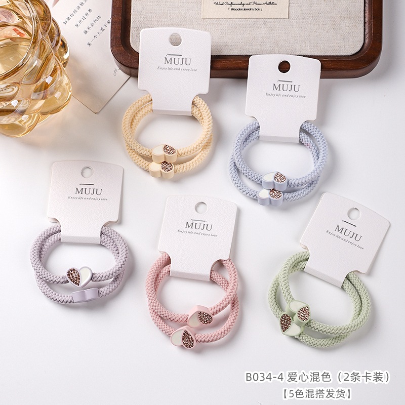 [Carga de tarjeta] sensación de alto nivel coreano de cabello de código de barras de moda de alta elasticidad de cabello anillo de cabello correa de cola de caballo