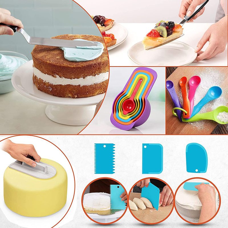700ピースケーキターンテーブルセット、ケーキデコレーションツール、デコレーションノズル、ベーキングトレイ、フォンダンケーキベーキングバッチ|undefined