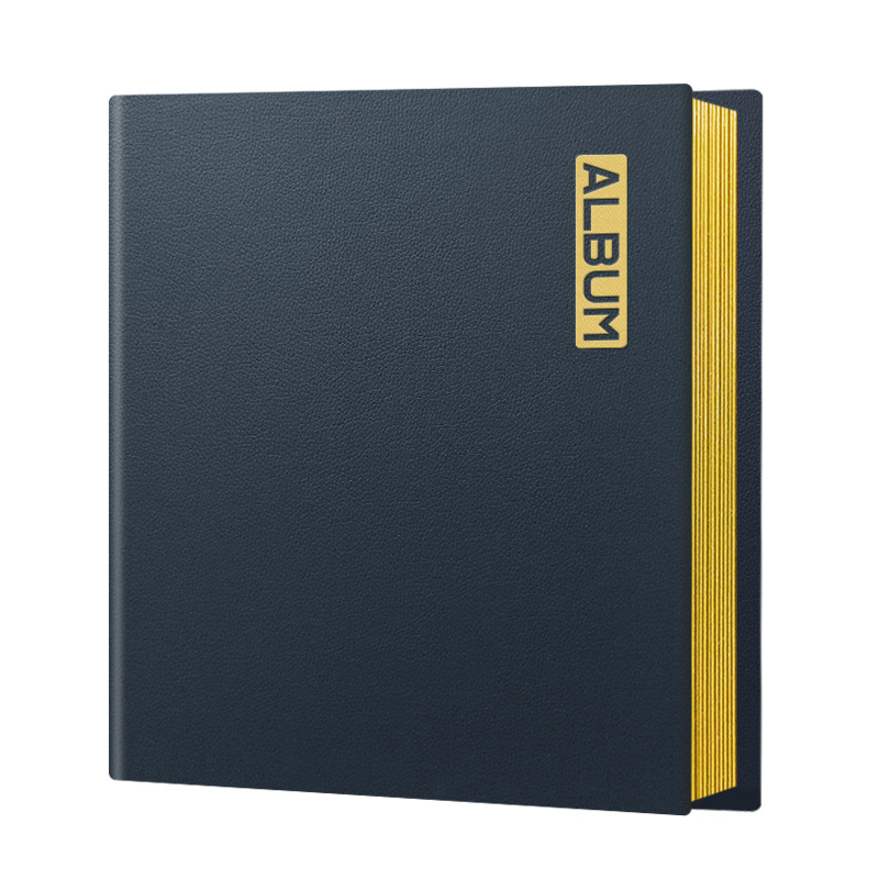 A4 블랙 가죽/20 페이지 화이트 카드