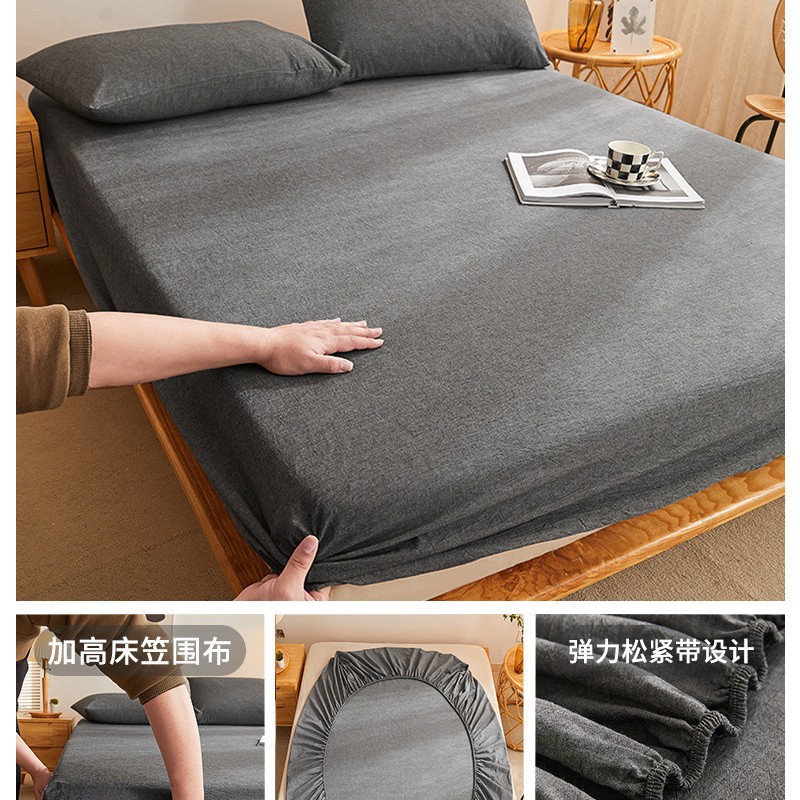 Nuevo estilo 2025 nuevo estilo sábana de algodón de una pieza cubierta protectora de colchón cubierta de cama juego de tres piezas de algodón lavado cuatro estaciones universal