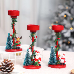 クロスボーダークリスマス装飾品デスクトップ樹脂クリスマスツリー老人燭台クリスマスパーティー装飾品置物