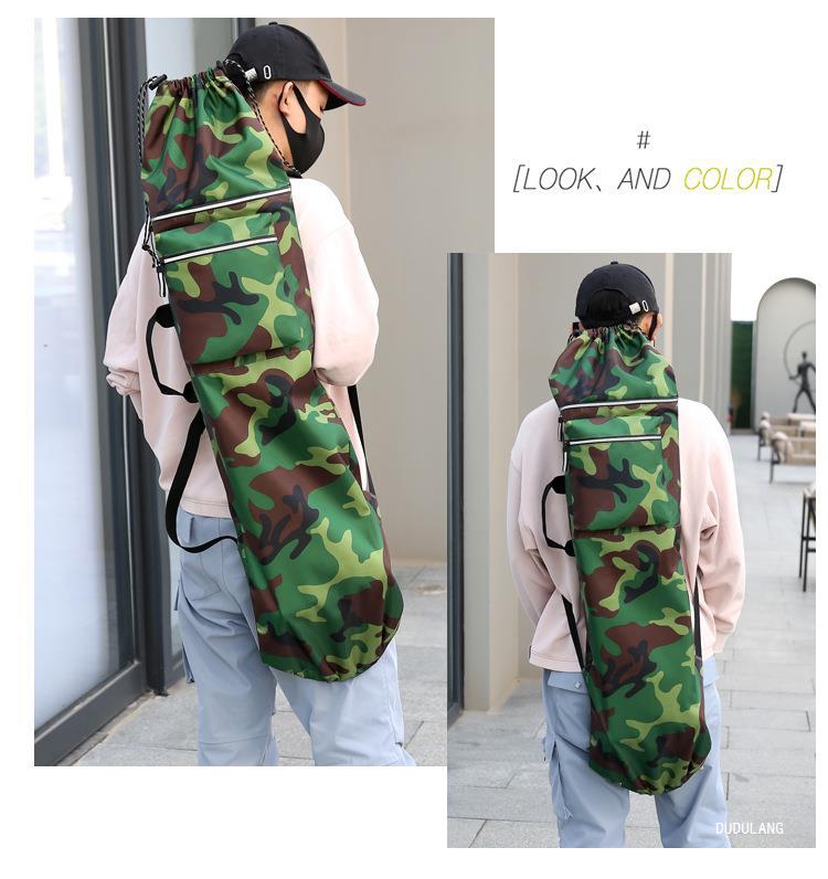 Waterproof 45 Inches Solid Color Camouflage Outdoor Drawstring Backpack display picture 8