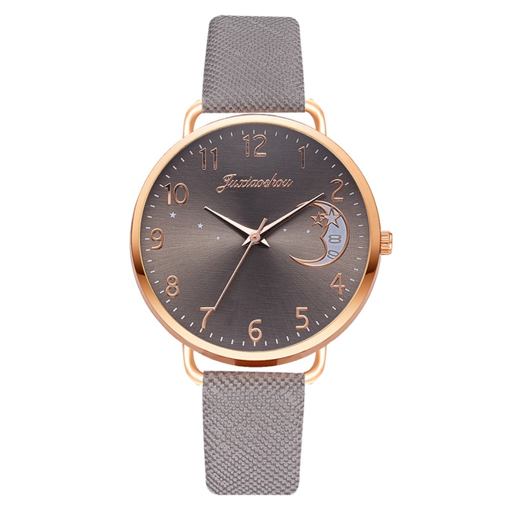 Orologio da studente in oro rosa con cinturino minimalista da donna con motivo stella lunare, nuovo prodotto caldo e alla moda 2024_voghion.com