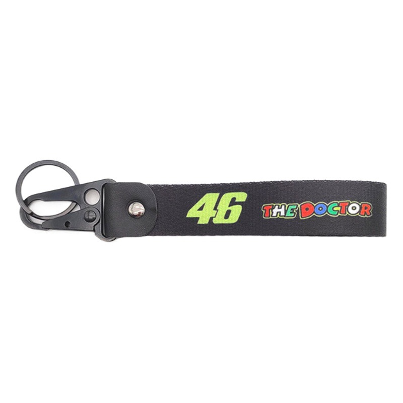 Embroidery pendant thermal transfer wrist belt letter double-sided embroidery keychain logo key chain spot wholesale