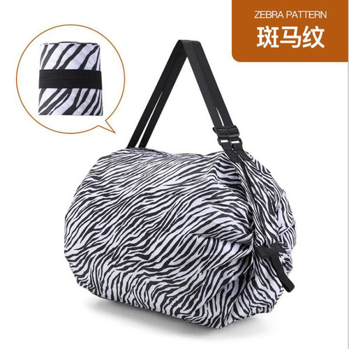 Foldable shopping bag canvas storage bag portable large-capacity portable one-shoulder cross-body grocery shopping supermarket storage bag