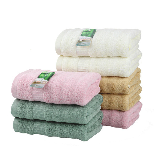White Plain Bamboo Fiber Towel Wholesale 120g Thick Absorbent Face Towel Gift Box Advertising Gift Towel Custom Logo