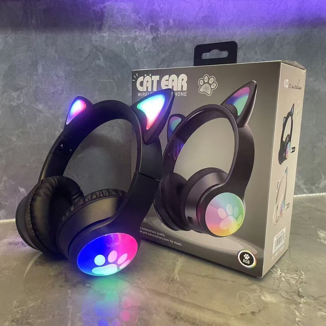 Nuevos dibujos animados transfronterizos RGB iluminados lindos oídos de gato garras de gato auriculares Bluetooth inalámbricos auriculares de juego image 5