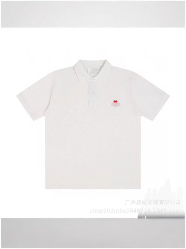 クロスボーダー 25ss ami POLO 小さな刺繍半袖カップルラウンドネックルーズスポーツカジュアル Tシャツ男性と女性用|undefined