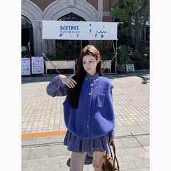 针织学院开衫马甲背心新款格子衬衫毛衣连衣裙显瘦女学生单件套装
