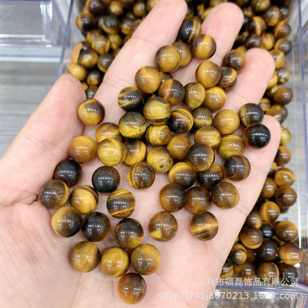 天然虎眼石青金紫水晶半宝石半孔散珠圆珠耳钉耳耳饰DIY手工饰品