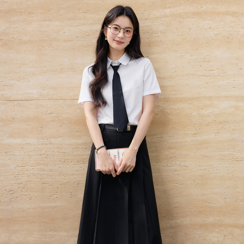 Professional Non-Iron Short-Sleeved Shirt Workwear for Women, College-Style Formal Suit, Sales and Hotel Front Desk Graduation Shirt Professional Non-Iron Short-Sleeved Shirt Workwear for Women, College-Style Formal Suit, Sales and Hotel Front Desk Graduation Shirt