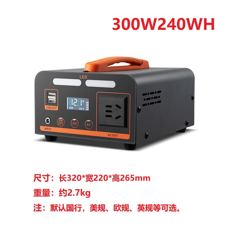Fuente de alimentación exterior de 500W, almacenamiento de energía solar portátil, estación de energía portátil con inversor de 220V