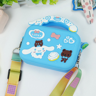 Convenient Silicone Coin Purse Kuromi Student Travel Children's Bag Trendy Girls Crossbody Shoulder Cartoon Silicone Bag