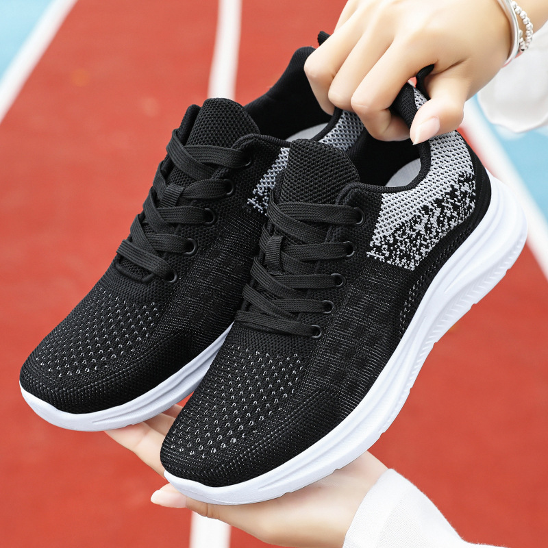 Zapatos de Mujer, Primavera 2026, Nueva Marca de Moda, Zapatos Individuales, Tejido de Punto, Ligeros, Transpirables, Fabricante, Zapatos para Correr, Zapatos Deportivos Casuales