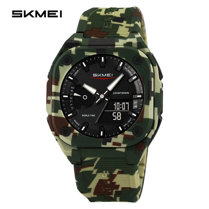 Momento SKMEI doble movimiento reloj de hombre nocturno impermeable reloj multifuncional reloj electrónico de deportes al aire libre