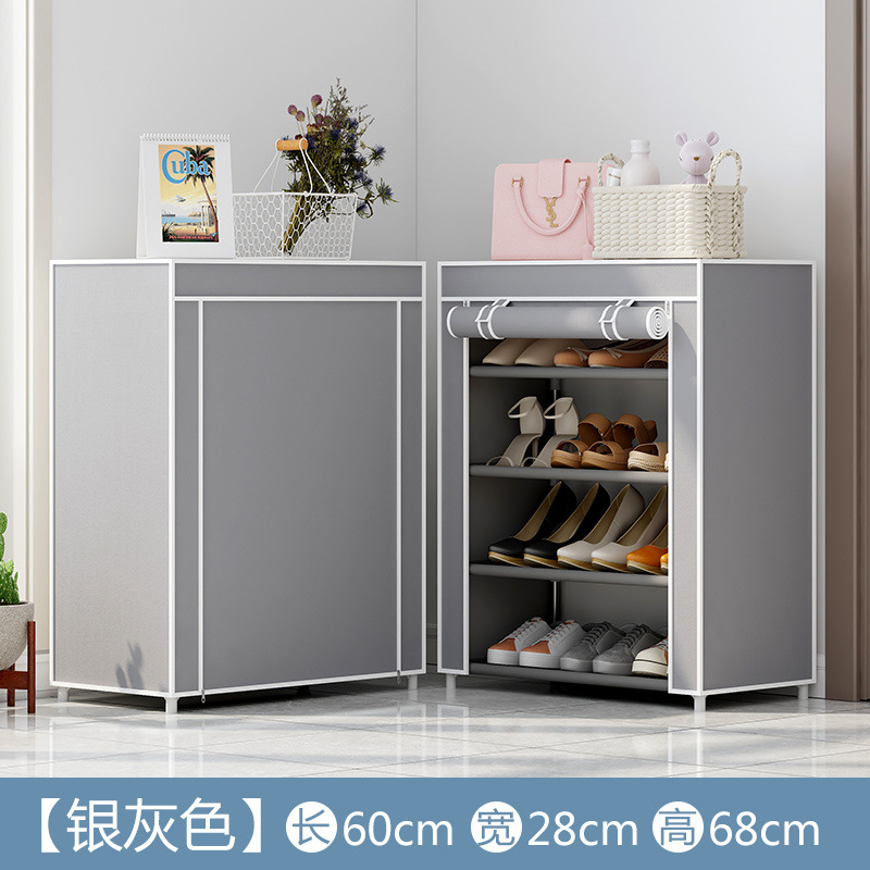 Estante de zapatos de tela de Oxford simple multicapa estante de almacenamiento multifuncional a prueba de polvo en la puerta del dormitorio estudiantil