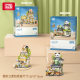 LOZ1383 Panda Tea Society Small Particle Building Blocks Foldableing Street View Assembly Building Block Toys Gifts Wholesale and Retail