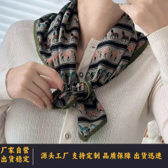 新款丝巾腰果小方巾高级感复古发带棉质时尚百搭春秋款气质小领巾