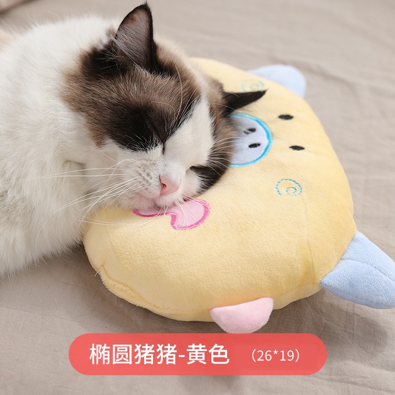 타원형 돼지 베개 노란색 26*19