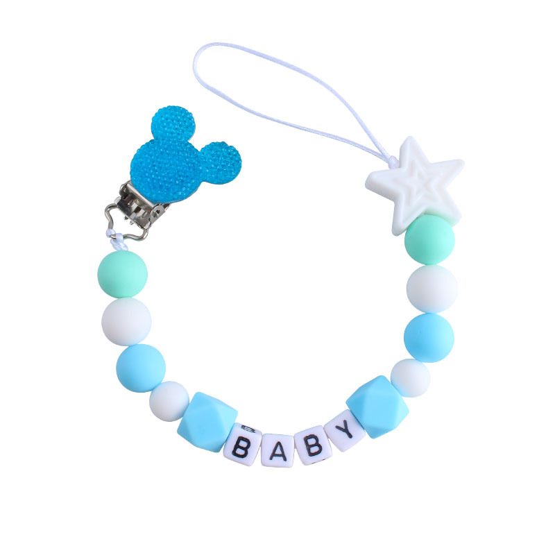 Nuevo Bebé Productos silicona mordedor chupete cadena DIY bebé nombre chupete cadena anti-perdida