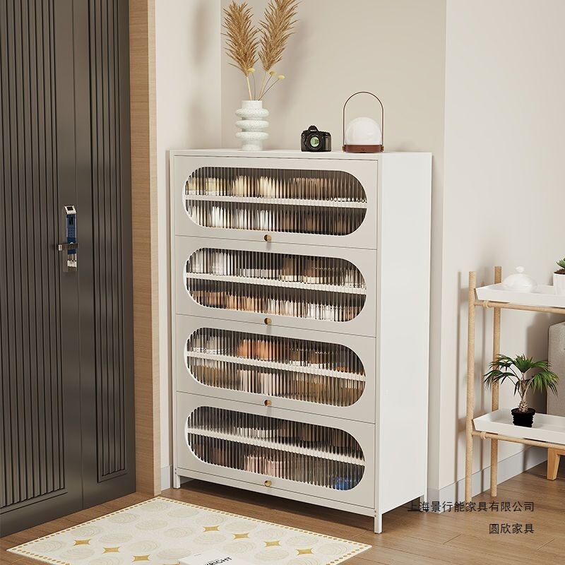 Steel Shoe Cabinet for Home Use, Multi-Layer Dust-Proof Shoe Rack for Entryway, Large Capacity Iron Art Storage Shoe Cabinet with Flip-Open Door Steel Shoe Cabinet for Home Use, Multi-Layer Dust-Proof Shoe Rack for Entryway, Large Capacity Iron Art Storage Shoe Cabinet with Flip-Open Door