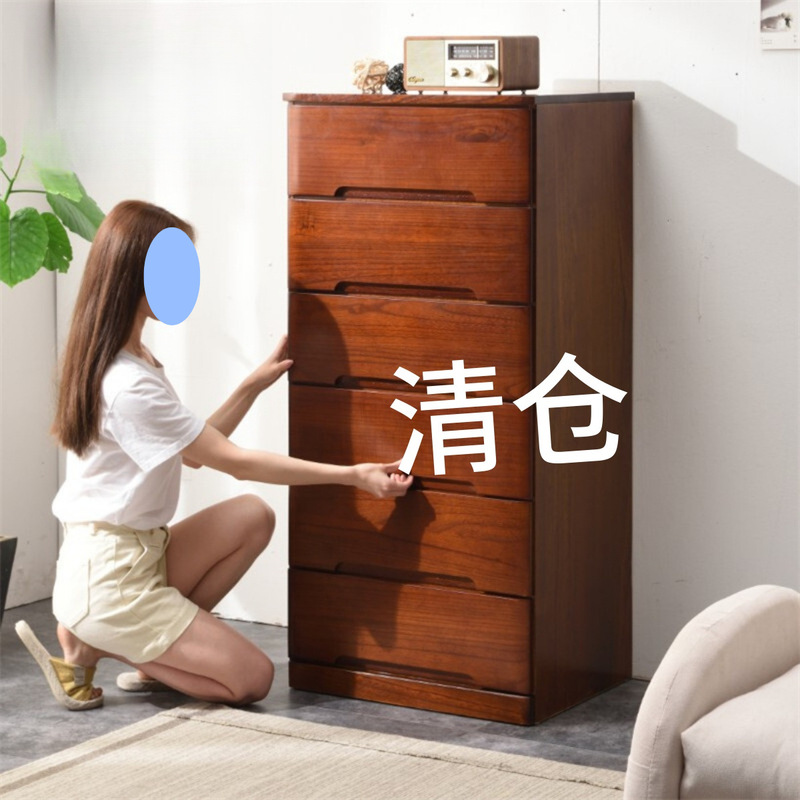 全实木五斗小衣柜客厅多层角落收纳储物柜60/70宽加大抽屉置物|undefined