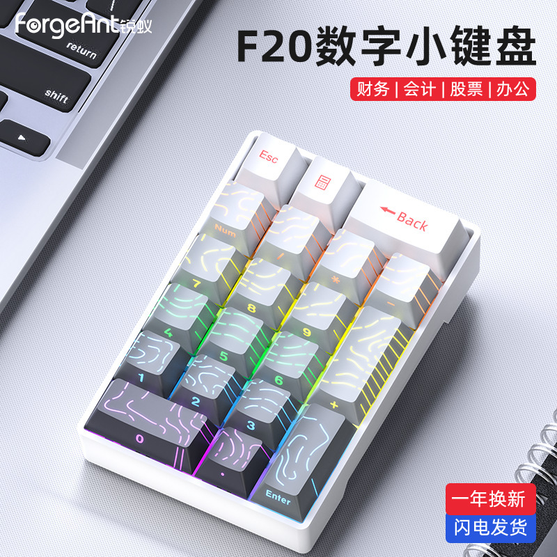 Ruiyi F20 デジタルメカニカルキーパッド有線 20 キーラップトップ外部ミニポータブル財務オフィス|undefined
