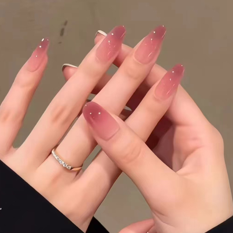 Foreign Trade Simple Simi Dye Fake Nail Wearing Armor Gradient Removable Nail Patch Almond Armor 24 Pieces Foreign Trade Simple Simi Dye Fake Nail Wearing Armor Gradient Removable Nail Patch Almond Armor 24 Pieces