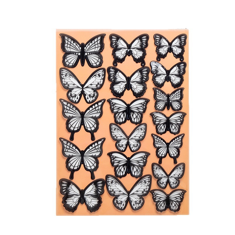 3D simulación tridimensional mariposa hogar creativo sala de estar fondo pegatinas de decoración de pared pvc blanco y negro mariposa pegatinas de pared briy