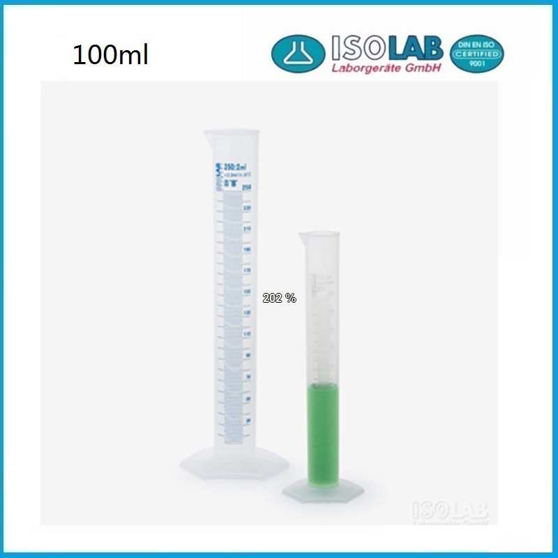 100ml蚀刻刻度塑料量筒 016.05.100 ISOLAB品牌