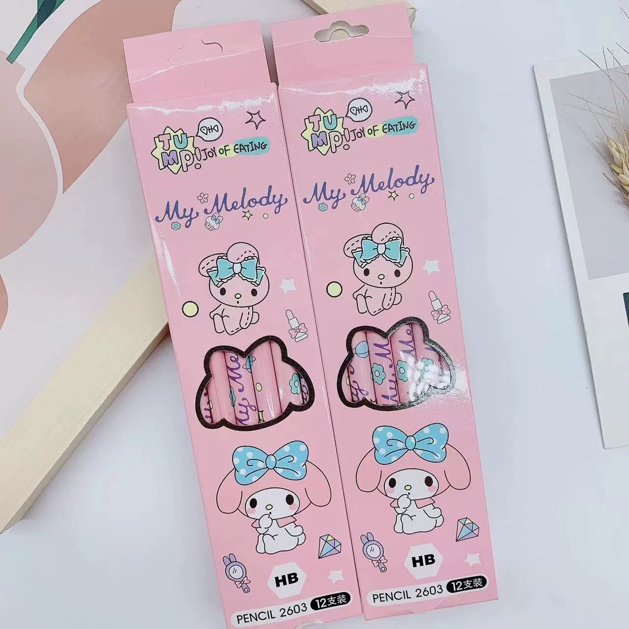 Cartoon Pencil Set 12 pcs Model 2603, HB leads, 17.3 cm — Birthday Gift