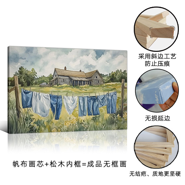 Frameless painting finished product 1 (260g canvas) + pine wood frame (frameless painting finished product) + domestic machine inkjet printing / 20×30cm（8x12in）