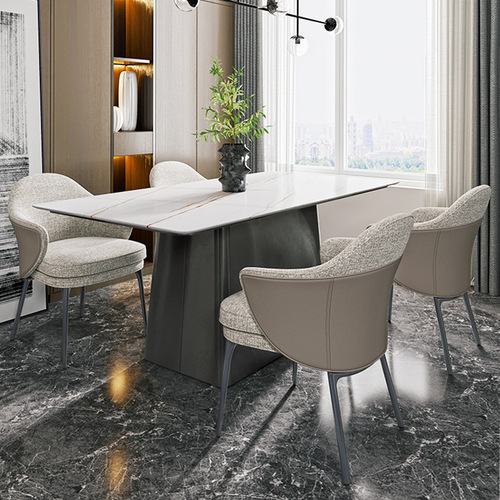Luxury modern dining chair, simple leisure chair, solid wood Italian minimalist chair, restaurant model room sales office negotiation chair 