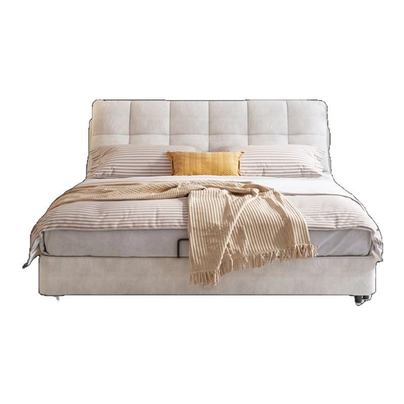 2025 nueva cama de tela francesa de aire crema moderna simple cama queen doble cama de almacenamiento