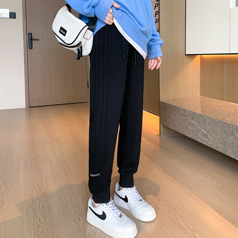 (2개) 키가 큰 긴 스포츠 바지 여성의 가을과 겨울 2024 새로운 기모 캐주얼 바지 170CM 두꺼운 발가락 바지