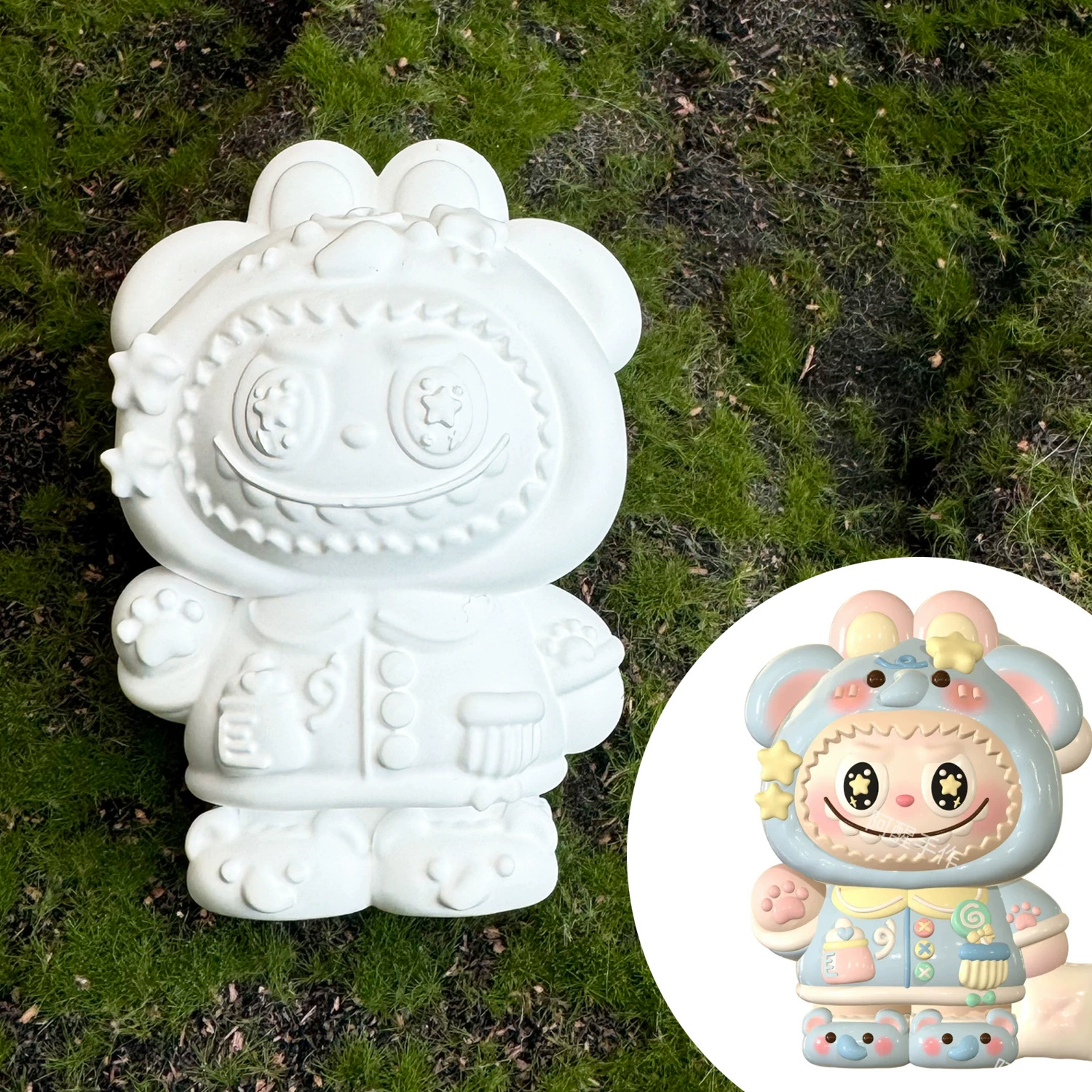 Labubu gypsum doll first generation second generation third generation labubu DIY graffiti peripheral clothes accessories plate