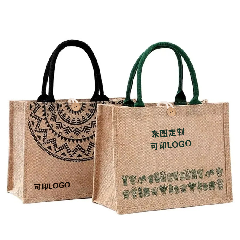 Bolsas de lino personalizadas bolsas de regalo de fiestas linas portátiles simples exposiciones comerciales publicitarias bolsas de lino personalizadas