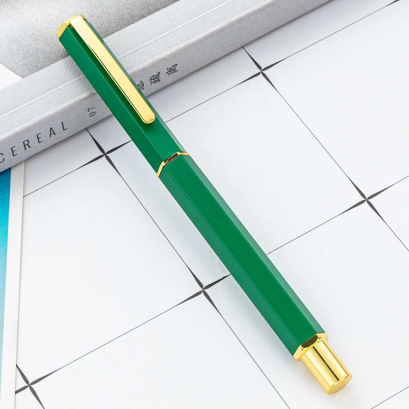 Hexagonal creativo bolígrafo de firma empresarial de alto grado bolígrafo multicolor hotel corporativo publicidad bolígrafo al por mayor